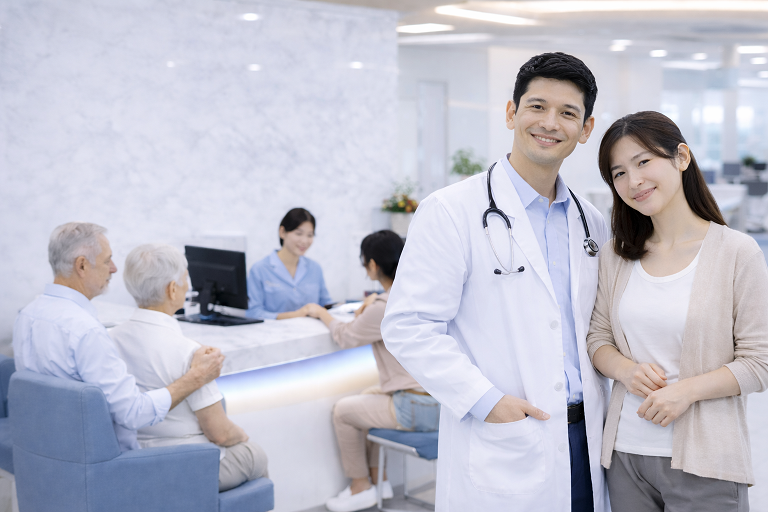 บรรยากาศภายในโรงพยาบาลและผู้รับบริการ